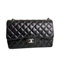 Load image into Gallery viewer, Chanel Timeless Classic Jumbo Black Lambskin Silver-tone Hardware

