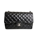 Load image into Gallery viewer, Chanel Timeless Classic Jumbo Black Lambskin Silver-tone Hardware
