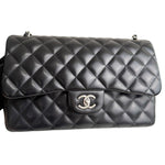 Load image into Gallery viewer, Chanel Timeless Classic Jumbo Black Lambskin Silver-tone Hardware
