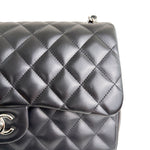 Load image into Gallery viewer, Chanel Timeless Classic Jumbo Black Lambskin Silver-tone Hardware
