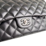 Load image into Gallery viewer, Chanel Timeless Classic Jumbo Black Lambskin Silver-tone Hardware

