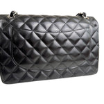 Load image into Gallery viewer, Chanel Timeless Classic Jumbo Black Lambskin Silver-tone Hardware
