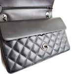 Load image into Gallery viewer, Chanel Timeless Classic Jumbo Black Lambskin Silver-tone Hardware
