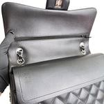 Load image into Gallery viewer, Chanel Timeless Classic Jumbo Black Lambskin Silver-tone Hardware
