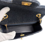 Load image into Gallery viewer, Chanel Classic Mini Dark Navy Blue Denim, Gold-tone Hardware
