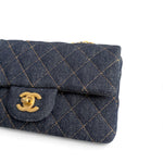 Load image into Gallery viewer, Chanel Classic Mini Dark Navy Blue Denim, Gold-tone Hardware
