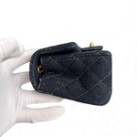 Load image into Gallery viewer, Chanel Classic Mini Dark Navy Blue Denim, Gold-tone Hardware

