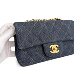 Load image into Gallery viewer, Chanel Classic Mini Dark Navy Blue Denim, Gold-tone Hardware
