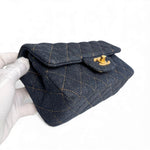 Load image into Gallery viewer, Chanel Classic Mini Dark Navy Blue Denim, Gold-tone Hardware
