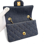 Load image into Gallery viewer, Chanel Classic Mini Dark Navy Blue Denim, Gold-tone Hardware

