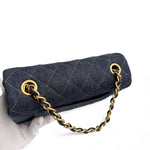 Load image into Gallery viewer, Chanel Classic Mini Dark Navy Blue Denim, Gold-tone Hardware
