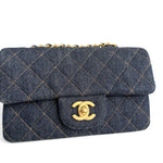 Load image into Gallery viewer, Chanel Classic Mini Dark Navy Blue Denim, Gold-tone Hardware
