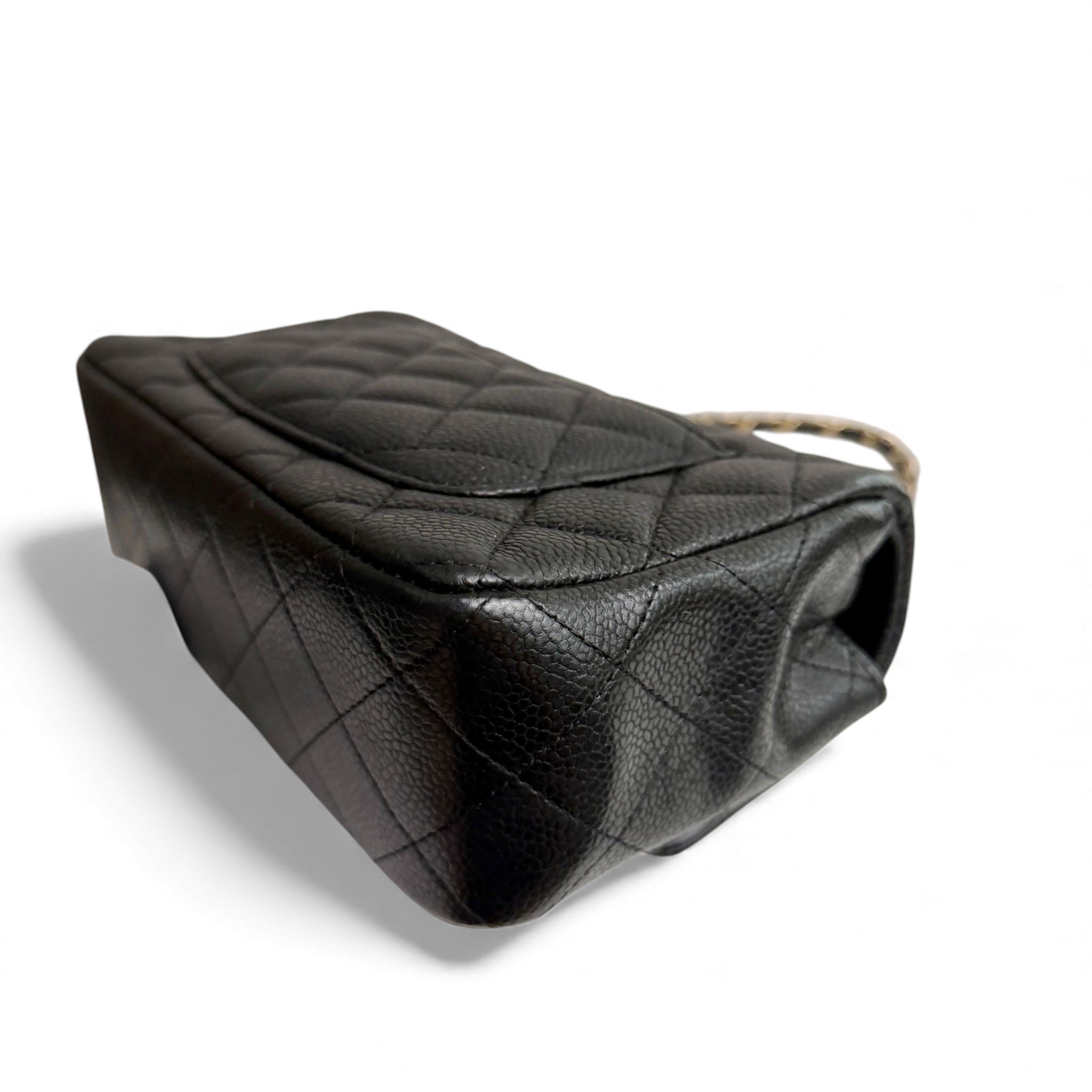 Chanel Classic Mini Black Caviar, Gold-tone Hardware