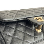 将图片加载到图库查看器，Chanel Classic Mini Black Caviar, Gold-tone Hardware
