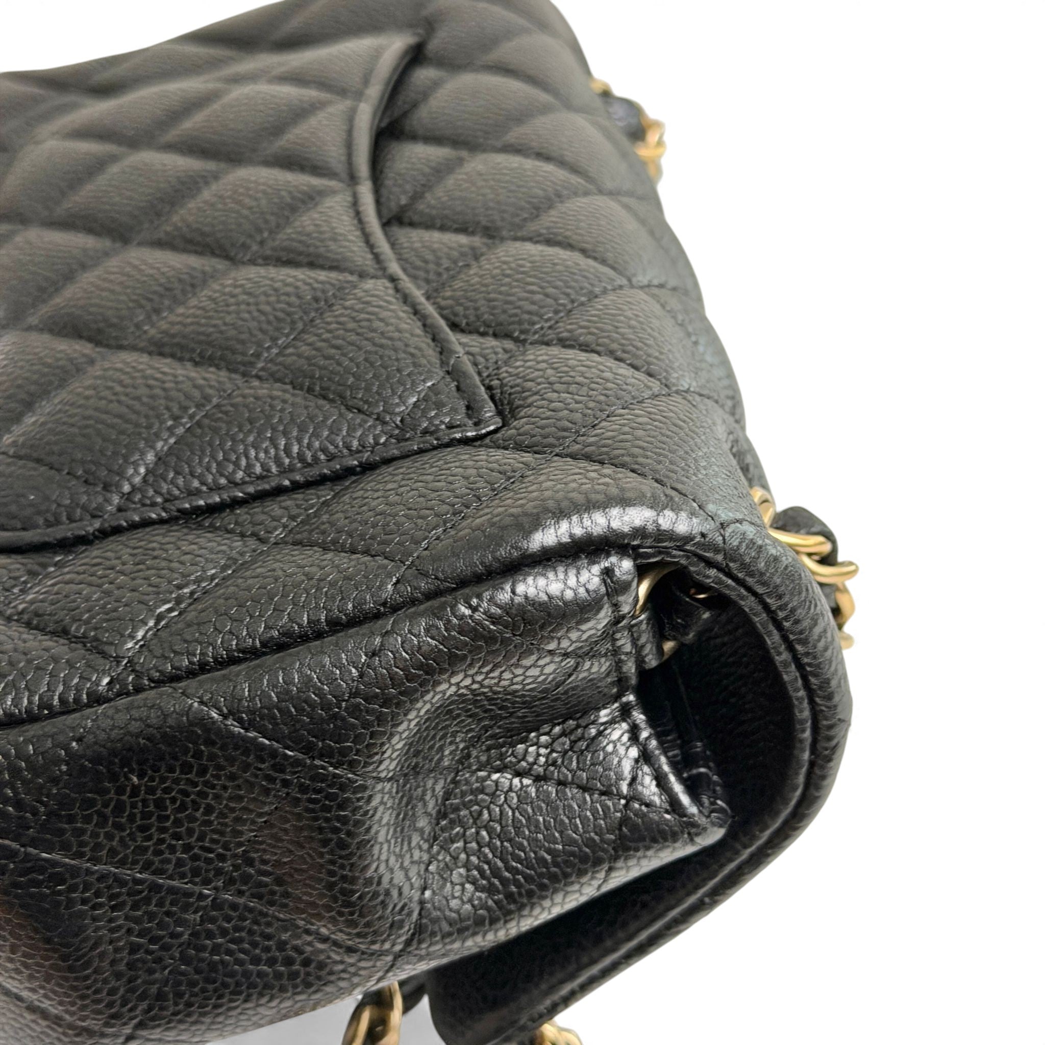 Chanel Classic Mini Black Caviar, Gold-tone Hardware