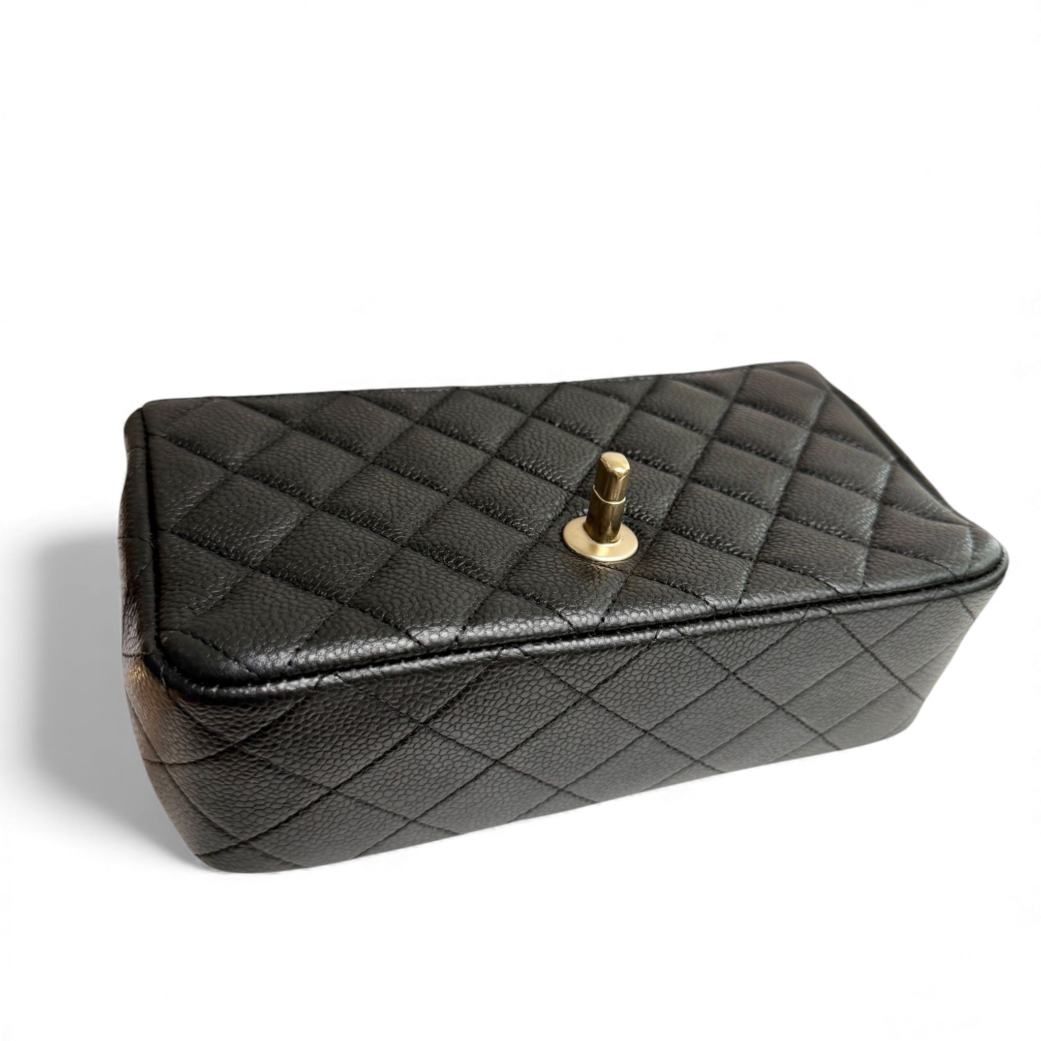 Chanel Classic Mini Black Caviar, Gold-tone Hardware