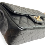 将图片加载到图库查看器，Chanel Classic Mini Black Caviar, Gold-tone Hardware
