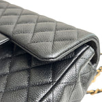 将图片加载到图库查看器，Chanel Classic Mini Black Caviar, Gold-tone Hardware
