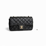 将图片加载到图库查看器，Chanel Classic Mini Black Caviar, Gold-tone Hardware
