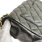 将图片加载到图库查看器，Chanel Classic Mini Black Caviar, Gold-tone Hardware
