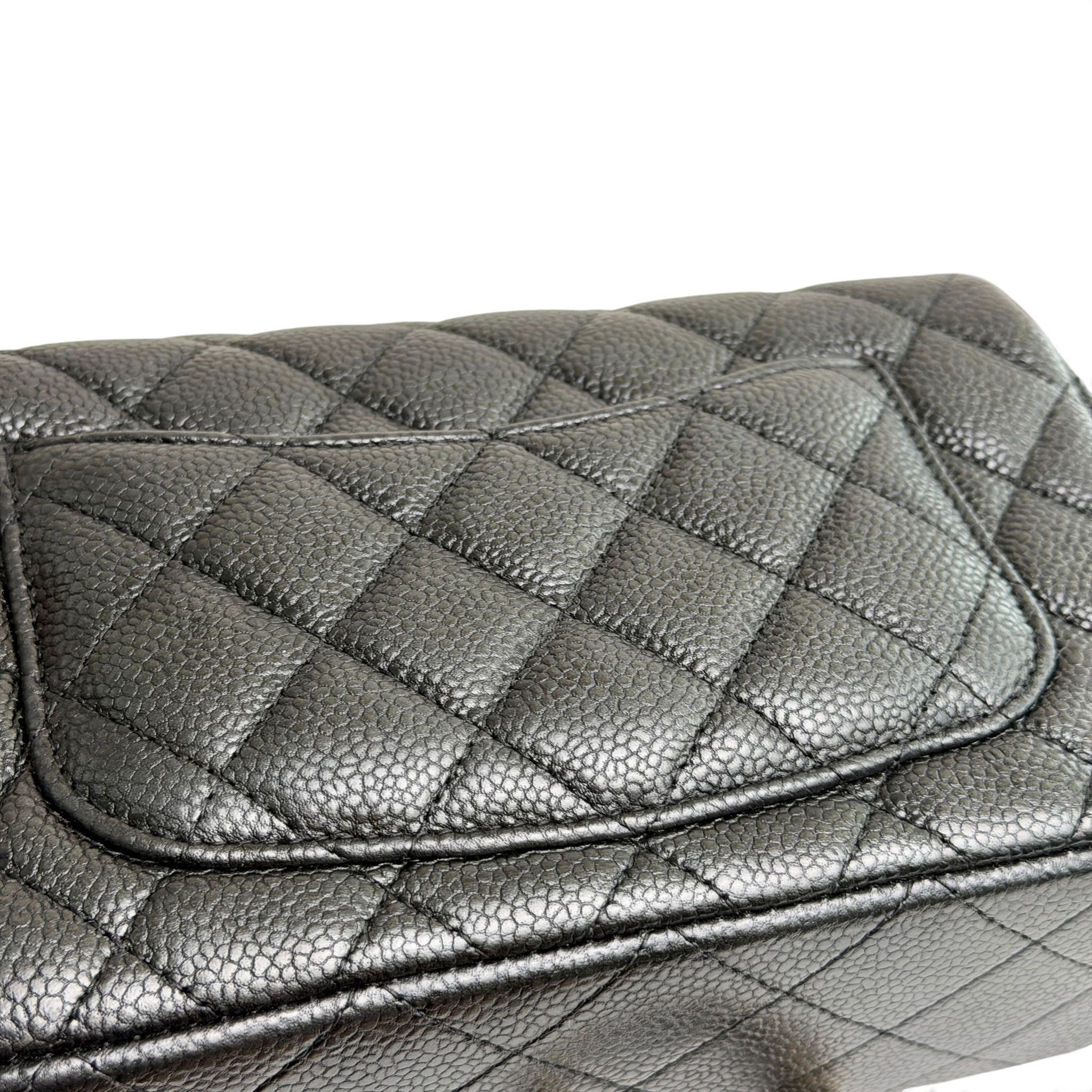 Chanel Classic Mini Black Caviar, Gold-tone Hardware