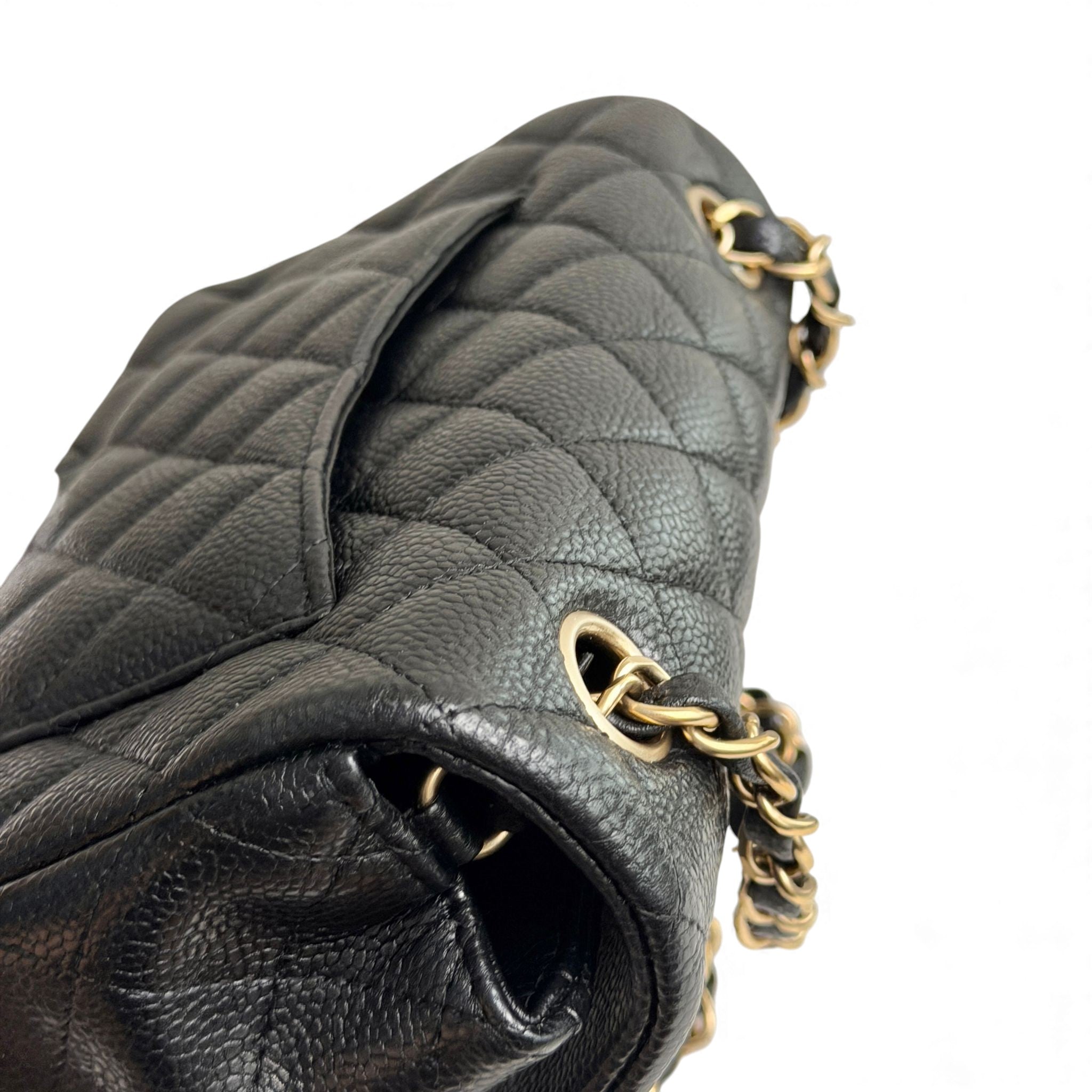 Chanel Classic Mini Black Caviar, Gold-tone Hardware
