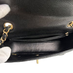 将图片加载到图库查看器，Chanel Classic Mini Black Caviar, Gold-tone Hardware
