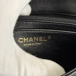 将图片加载到图库查看器，Chanel Classic Mini Black Caviar, Gold-tone Hardware
