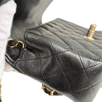 将图片加载到图库查看器，Chanel Classic Mini Black Caviar, Gold-tone Hardware
