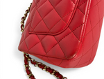 Load image into Gallery viewer, Chanel Classic Mini Rectangle Red-Pink Lambskin Gold-tone Hardware
