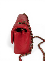 Load image into Gallery viewer, Chanel Classic Mini Rectangle Red-Pink Lambskin Gold-tone Hardware
