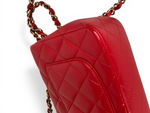 Load image into Gallery viewer, Chanel Classic Mini Rectangle Red-Pink Lambskin Gold-tone Hardware

