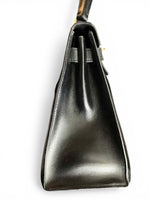 Load image into Gallery viewer, Hermès Vintage Kelly 28 Noir/Black Box Leather, 24kt-plated Gold Hardware
