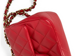 Load image into Gallery viewer, Chanel Classic Mini Rectangle Red-Pink Lambskin Gold-tone Hardware
