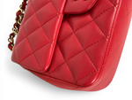Load image into Gallery viewer, Chanel Classic Mini Rectangle Red-Pink Lambskin Gold-tone Hardware
