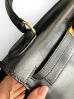 Load image into Gallery viewer, Hermès Vintage Kelly 28 Noir/Black Box Leather, 24kt-plated Gold Hardware
