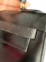 Load image into Gallery viewer, Hermès Vintage Kelly 28 Noir/Black Box Leather, 24kt-plated Gold Hardware
