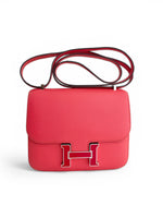 Charger l'image dans la galerie, Hermès Constance 18 Mini  Rose Texas Epsom Leather Enamel H Buckle Rouge Cœur

