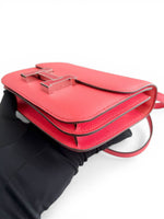 Charger l'image dans la galerie, Hermès Constance 18 Mini  Rose Texas Epsom Leather Enamel H Buckle Rouge Cœur
