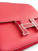 Charger l'image dans la galerie, Hermès Constance 18 Mini  Rose Texas Epsom Leather Enamel H Buckle Rouge Cœur
