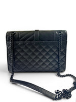 Load image into Gallery viewer, Saint Laurent Envelope Flap Bag Medium – Triquilt Black Grained Calfskin Black Hardware
