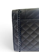 Load image into Gallery viewer, Saint Laurent Envelope Flap Bag Medium – Triquilt Black Grained Calfskin Black Hardware
