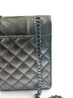 Load image into Gallery viewer, Saint Laurent Envelope Flap Bag Medium – Triquilt Black Grained Calfskin Black Hardware
