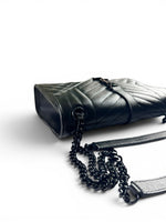 Load image into Gallery viewer, Saint Laurent Envelope Flap Bag Medium – Triquilt Black Grained Calfskin Black Hardware
