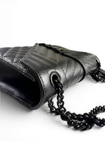 Load image into Gallery viewer, Saint Laurent Envelope Flap Bag Medium – Triquilt Black Grained Calfskin Black Hardware
