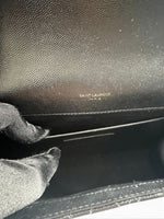 Load image into Gallery viewer, Saint Laurent Envelope Flap Bag Medium – Triquilt Black Grained Calfskin Black Hardware
