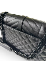 Load image into Gallery viewer, Saint Laurent Envelope Flap Bag Medium – Triquilt Black Grained Calfskin Black Hardware
