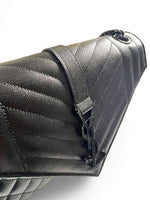 Load image into Gallery viewer, Saint Laurent Envelope Flap Bag Medium – Triquilt Black Grained Calfskin Black Hardware
