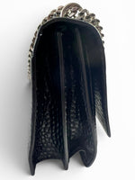 Load image into Gallery viewer, Saint Laurent Sunset Medium – Black Croc-Embossed Leather Silver-tone Hardware
