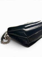 Load image into Gallery viewer, Saint Laurent Sunset Medium – Black Croc-Embossed Leather Silver-tone Hardware
